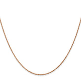14K Rose Gold 20 inch .8mm Baby Rope with Spring Ring Clasp Chain